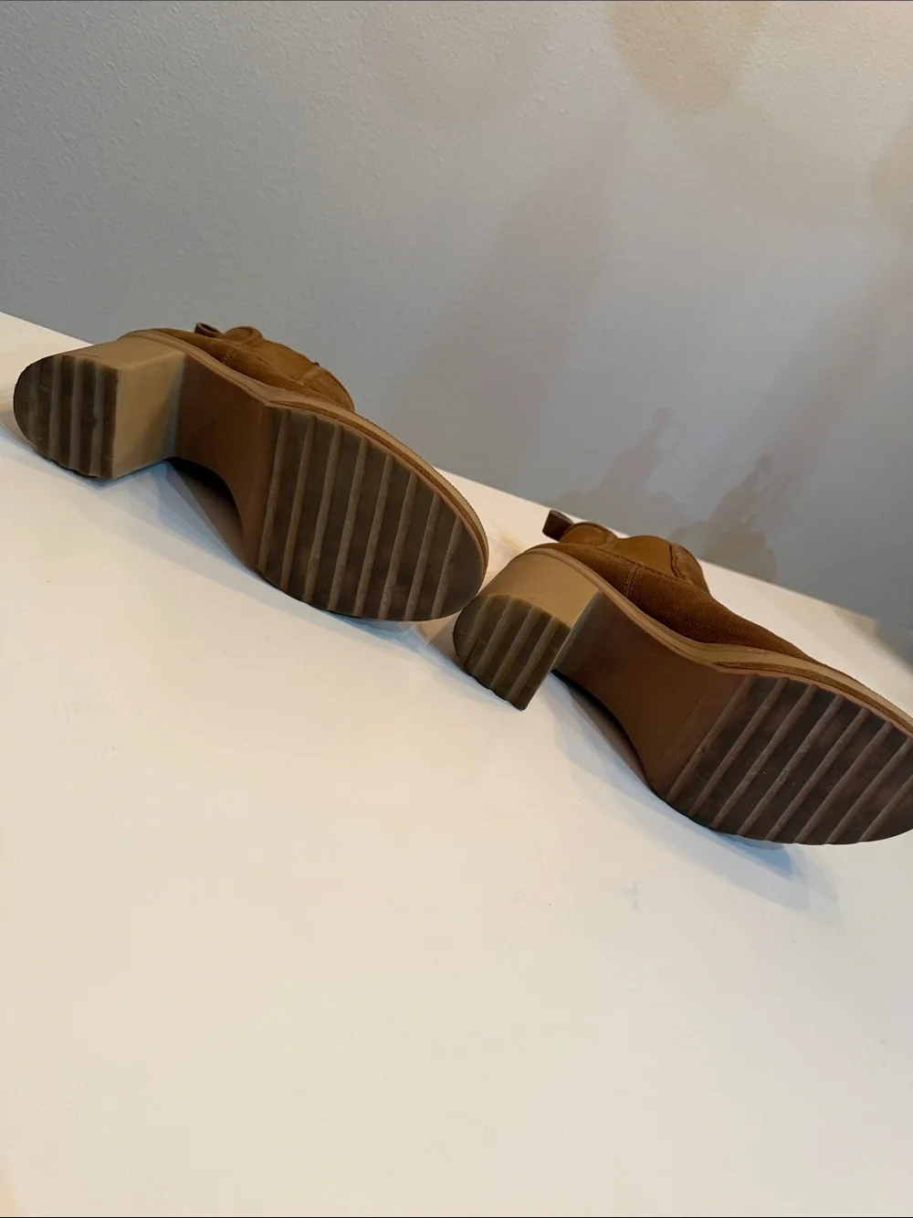 Steve Madden Tan Suede Platform Chelsea Booties